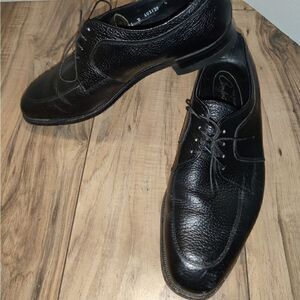 Florsheim Comfort Cushion Mens Dress Shoes Black Genuine Leather Size 11D.
